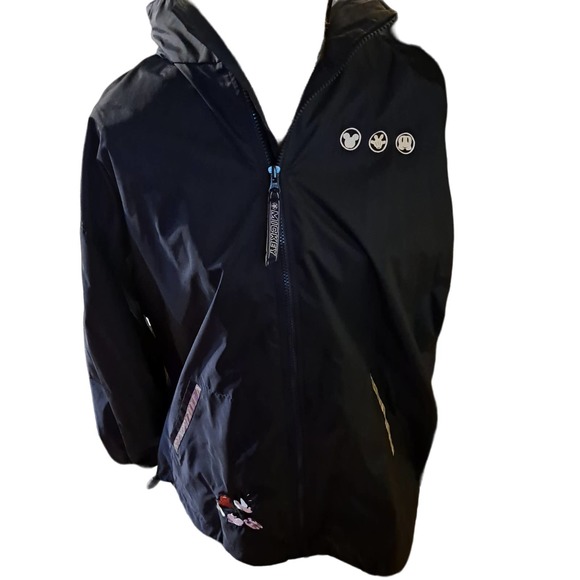 NEW Size Large Mickey Mouse Navy Blue Windbreaker with tuck in hood - Picture 9 of 10